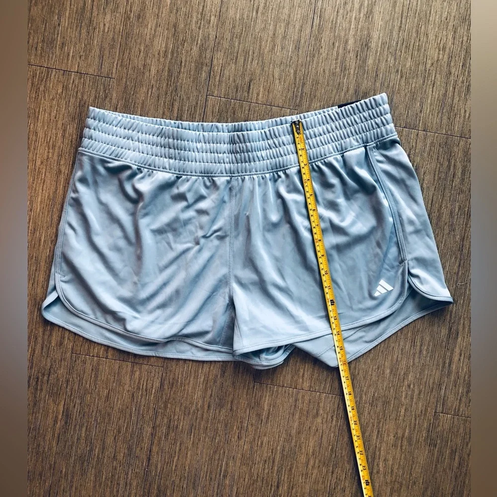 adidas Women's Slate Blue High-Waist Athletic Shorts